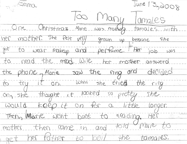Maryellen’s Analysis of Emma’s Sample